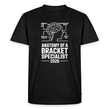Basket-ball spécialisé dans le tableau - T-shirt Premium bio Homme - noir - Devant - Nico (187cm)