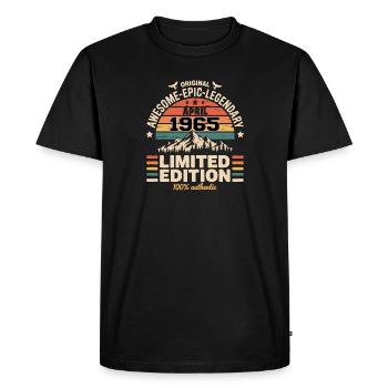 Millésime Anniversaire Avril 1965 - T-shirt Premium bio Homme - noir - Devant - Nico (187cm)