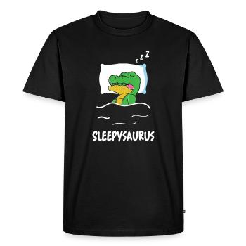 Sleepysaurus Dino endormi Drôle de crèche Dinosaure - T-shirt Premium bio Homme - noir - Devant - Nico (187cm)