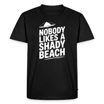 Personne n’aime une plage ombragée - T-shirt Premium bio Homme - noir - Devant - Nico (187cm)