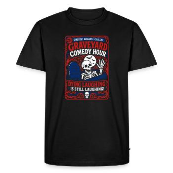 Humour squelettique de l’heure de la comédie de cimetière - T-shirt Premium bio Homme - noir - Devant - Nico (187cm)