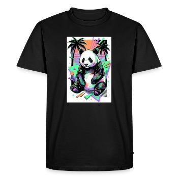 panda - Men's Premium Organic T-Shirt - black - Front - Nico (187cm)