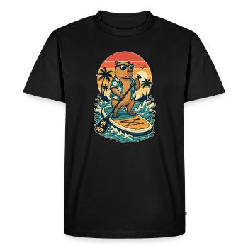 Paddleboard de paddle Capybaras SUP Stand Up Paddle - T-shirt Premium bio Homme - noir - Devant - Nico (187cm)