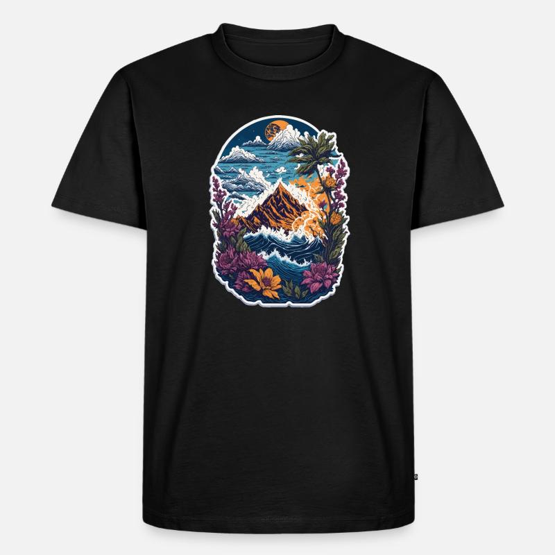 Jäger Bergsteiger Wanderer Abenteuer - Männer Premium Bio T-Shirt - Schwarz