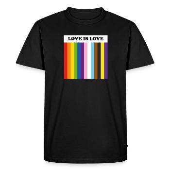 Fierté inclusive : l’amour, c’est l’amour - T-shirt Premium bio Homme - noir - Devant - Nico (187cm)
