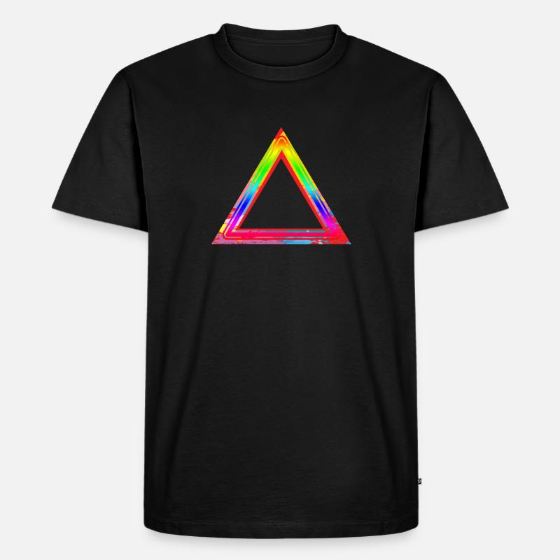 TRIANGULAR RAINBOW - Männer Premium Bio T-Shirt - Schwarz