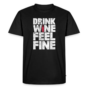 Boire du vin se sentir bien – j’ai beaucoup gagné mais je - T-shirt Premium bio Homme - noir - Devant - Nico (187cm)