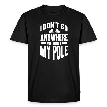 Je ne vais nulle part sans ma perche - T-shirt Premium bio Homme - noir - Devant - Nico (187cm)
