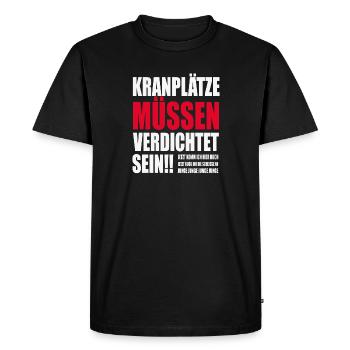 Les grues doivent être compactées ! - T-shirt Premium bio Homme - noir - Devant - Nico (187cm)
