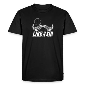 Like a Sir mustache Moustache - T-shirt Premium bio Homme - noir - Devant - Nico (187cm)