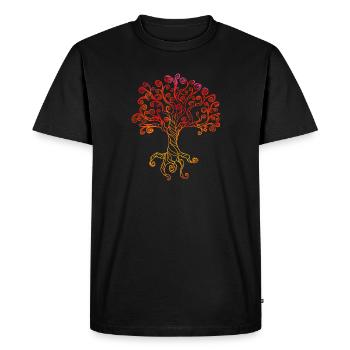 Tree of Life Mandala Spirituality Yoga Goa Gypsy - Men's Premium Organic T-Shirt - black - Front - Nico (187cm)