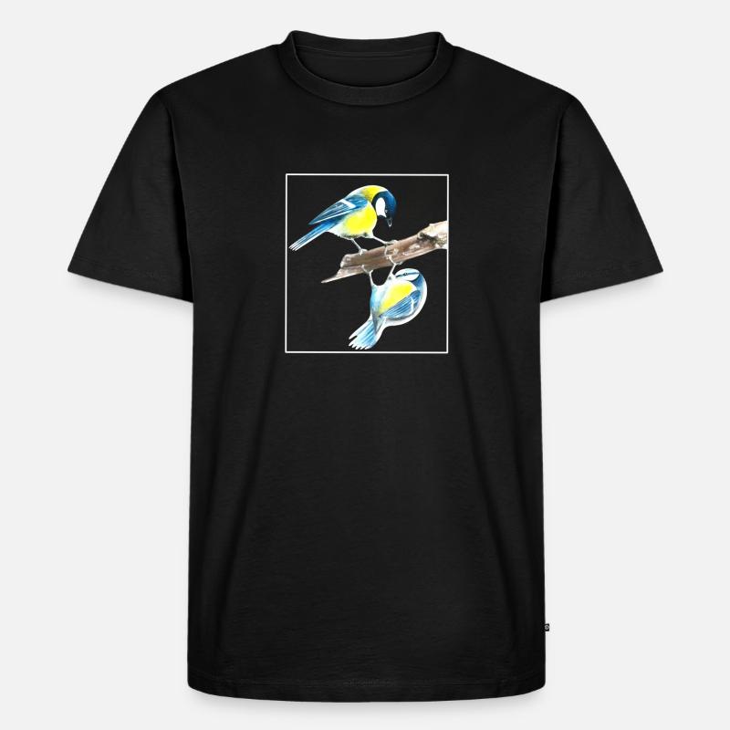 Birds - Männer Premium Bio T-Shirt - Schwarz
