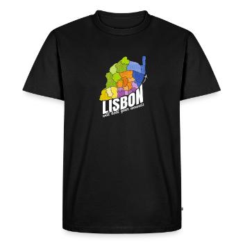 Adorable Lisbonne Motivation Dicton - T-shirt Premium bio Homme - noir - Devant - Nico (187cm)