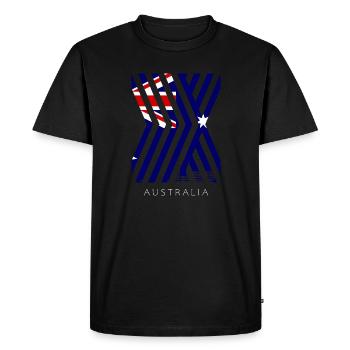 Drapeau australien sous drapeau australien - T-shirt Premium bio Homme - noir - Devant - Nico (187cm)