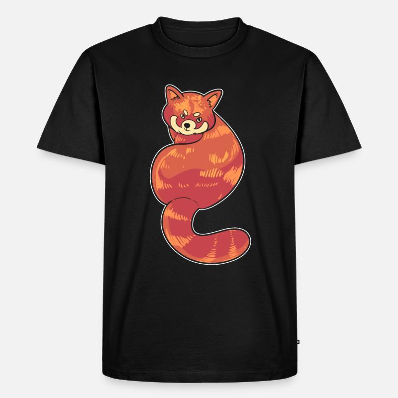 Netter roter Panda Panda-Pfleger - Männer Premium Bio T-Shirt - Schwarz