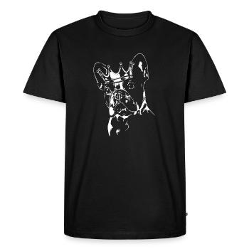 BOULEDOGGE COURONNE CHIEN CHIEN WILSIGNS - T-shirt Premium bio Homme - noir - Devant - Nico (187cm)