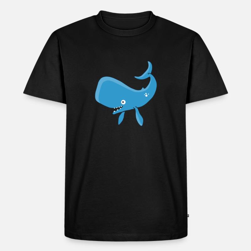 Kleiner blauer Wal - Männer Premium Bio T-Shirt - Schwarz