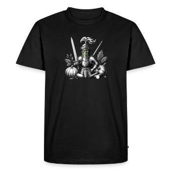 Guerrier de cornichons végétalien - Guerrier au concombre - T-shirt Premium bio Homme - noir - Devant - Nico (187cm)