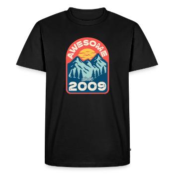 Awesome since 2009 - Men's Premium Organic T-Shirt - black - Front - Nico (187cm)