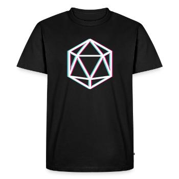 3D D20 blanc - T-shirt Premium bio Homme - noir - Devant - Nico (187cm)