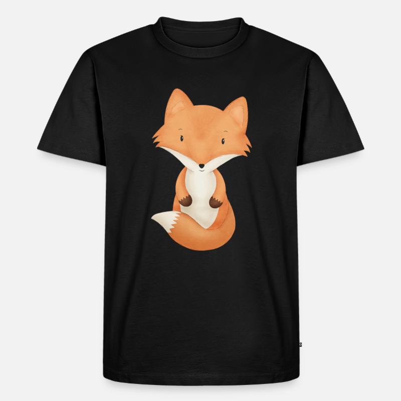 Fuchs - Männer Premium Bio T-Shirt - Schwarz