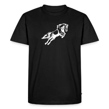 Chemise PFERD · AMOUREUX DES ANIMAUX RÉELS SPORTS · Cadeau - T-shirt Premium bio Homme - noir - Devant - Nico (187cm)