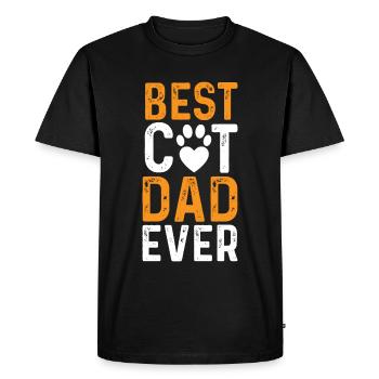Best Cat Dad Ever - Men's Premium Organic T-Shirt - black - Front - Nico (187cm)