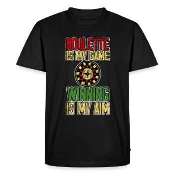 La roulette est mon jeu gagner est mon objectif 3 - T-shirt Premium bio Homme - noir - Devant - Nico (187cm)