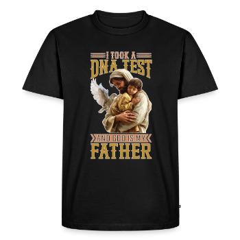 J’ai fait un test ADN et Dieu est mon père 38 - T-shirt Premium bio Homme - noir - Devant - Nico (187cm)