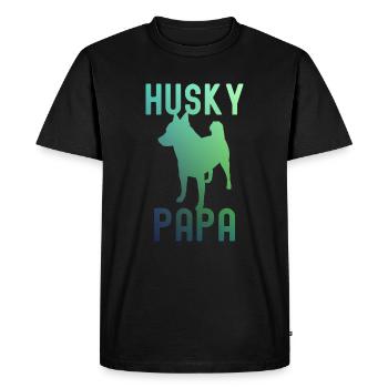 Papa Husky - conception de chien - T-shirt Premium bio Homme - noir - Devant - Nico (187cm)