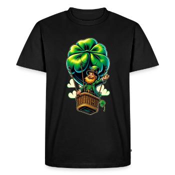 Ballooning Leprechaun (Irish Leprechaun) - Men's Premium Organic T-Shirt - black - Front - Nico (187cm)