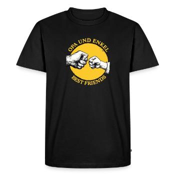 Grand-père Petit-fils Anniversaire Grand-père Naissance 1 - T-shirt Premium bio Homme - noir - Devant - Nico (187cm)