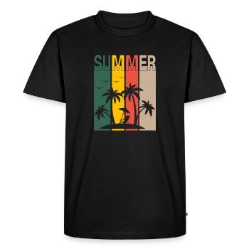 Summer Beach - Men's Premium Organic T-Shirt - black - Front - Nico (187cm)