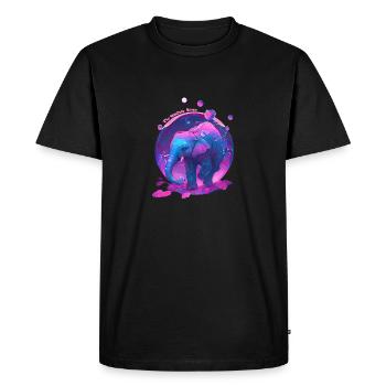 Les rois de la faune - La bulle des éléphants - T-shirt Premium bio Homme - noir - Devant - Nico (187cm)