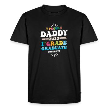 Proud Daddy of a 1st Grade Class of 2023 - Men's Premium Organic T-Shirt - black - Front - Nico (187cm)