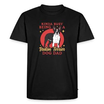 Boston Terrier Dog Dad Bostie Dogs Dog Owner Bosto - Men's Premium Organic T-Shirt - black - Front - Nico (187cm)
