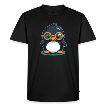 Pingouin avec lunettes de soleil, oiseau antarctique - T-shirt Premium bio Homme - noir - Devant - Nico (187cm)
