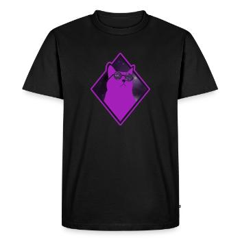 Cat Galaxy pink - Men's Premium Organic T-Shirt - black - Front - Nico (187cm)