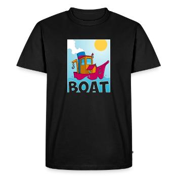 Image colorée d’un remorqueur amusant - T-shirt Premium bio Homme - noir - Devant - Nico (187cm)