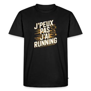 J'peux pas j'ai running - T-shirt Premium bio Homme - noir - Devant - Nico (187cm)
