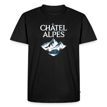 Châtel - Alpes - T-shirt Premium bio Homme - noir - Devant - Nico (187cm)