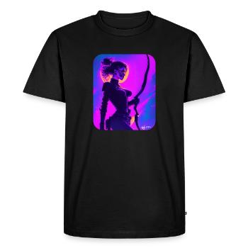 Glow Archeress - Men's Premium Organic T-Shirt - black - Front - Nico (187cm)