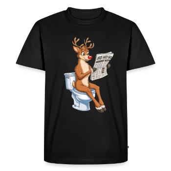 Toilette de renne du Père Noël Chemise de Noël drôle humour - T-shirt Premium bio Homme - noir - Devant - Nico (187cm)