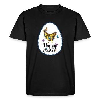Colorful hen - Men's Premium Organic T-Shirt - black - Front - Nico (187cm)