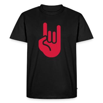 rock hand - T-shirt Premium bio Homme - noir - Devant - Nico (187cm)