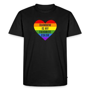 L’arc-en-ciel est ma couleur préférée - T-shirt Premium bio Homme - noir - Devant - Nico (187cm)
