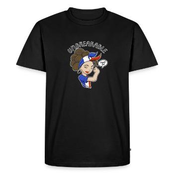 Français Fille incassable I Français Héritage I - T-shirt Premium bio Homme - noir - Devant - Nico (187cm)