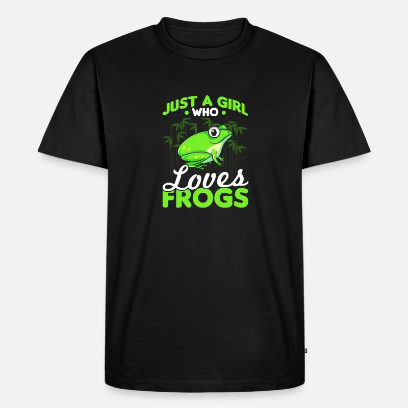 Mädchenfrösche - Männer Premium Bio T-Shirt - Schwarz