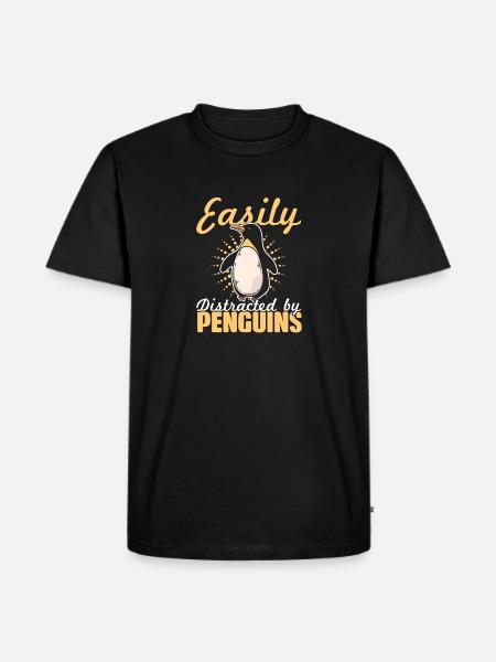 Pinguin-Ablenkungen - Männer Premium Bio T-Shirt - Schwarz