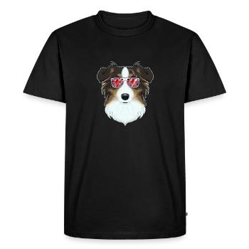 Berger australien UK Lunettes de soleil I Deutsch Flag - T-shirt Premium bio Homme - noir - Devant - Nico (187cm)